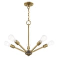 thumbnail image 6 of 51155-01 Livex Lighting Prague - Five Light Chandelier - 19.5 Inches wide by 18 Inches high-Antique Brass/Bronze Finish    -Traditional Installation, 6 of 9