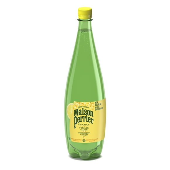 Maison Perrier Forever Lemon, Sparkling Water Beverage, Natural Lemon Flavour, No Calories, No Sweeteners, No Sodium, Sourced & Bottled In France, 1 L
