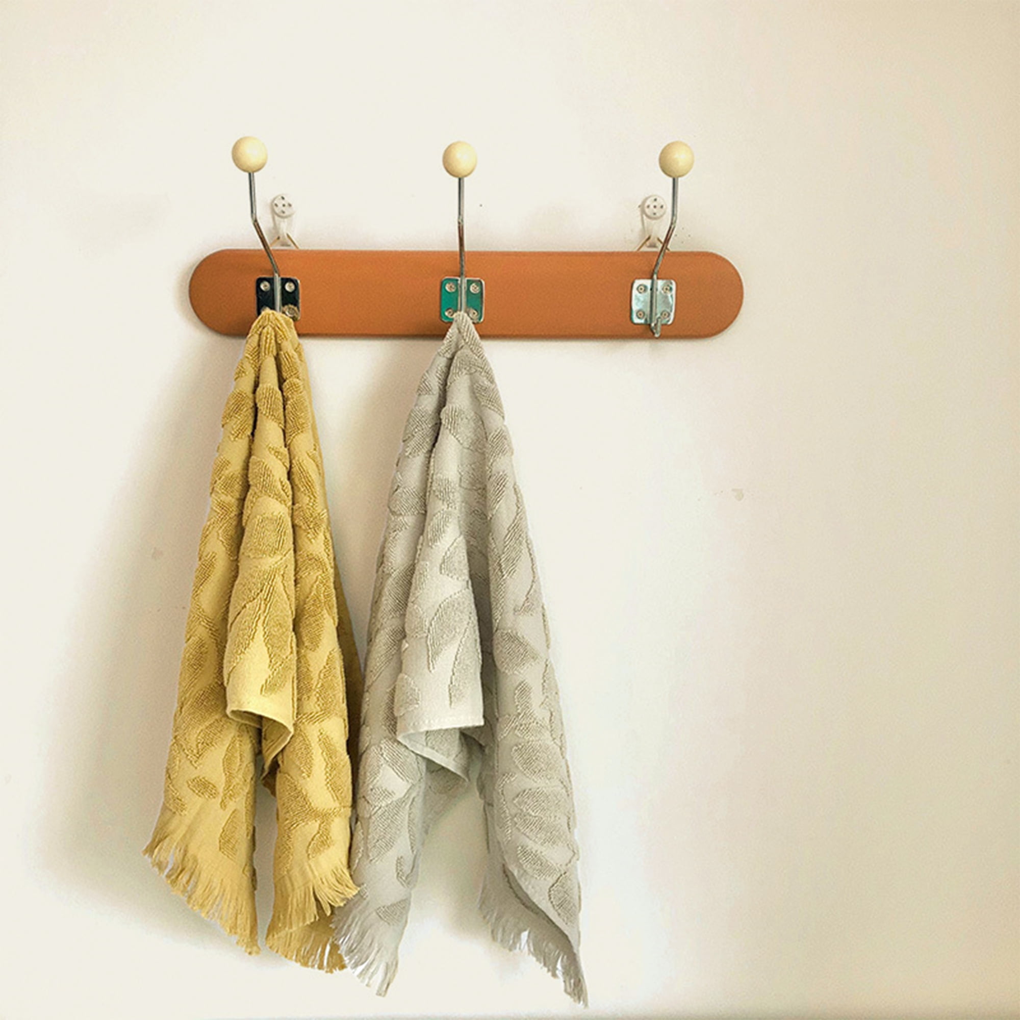Unique Bargains Jacquard Pattern Boho Hand Towels Set for Bathroom, Kitchen Yellow 1