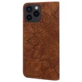 thumbnail image 4 of Feishell Flip Wallet Case for iPhone 16 with Wrist Strap,Shockproof Embossed Pattern PU Leather Magnetic Clasp Folio Protective Phone Cover with Kickstand & Card Slots,Brown, 4 of 9