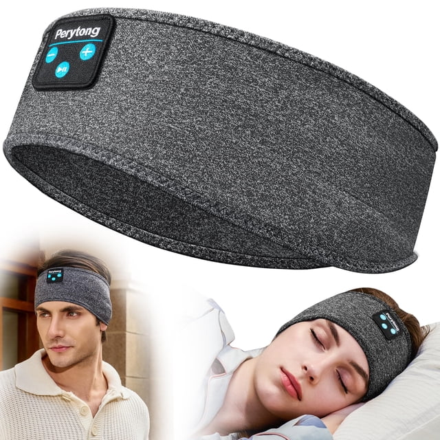 Auriculares para dormir con diadema Bluetooth Perytong, color gris oscuro