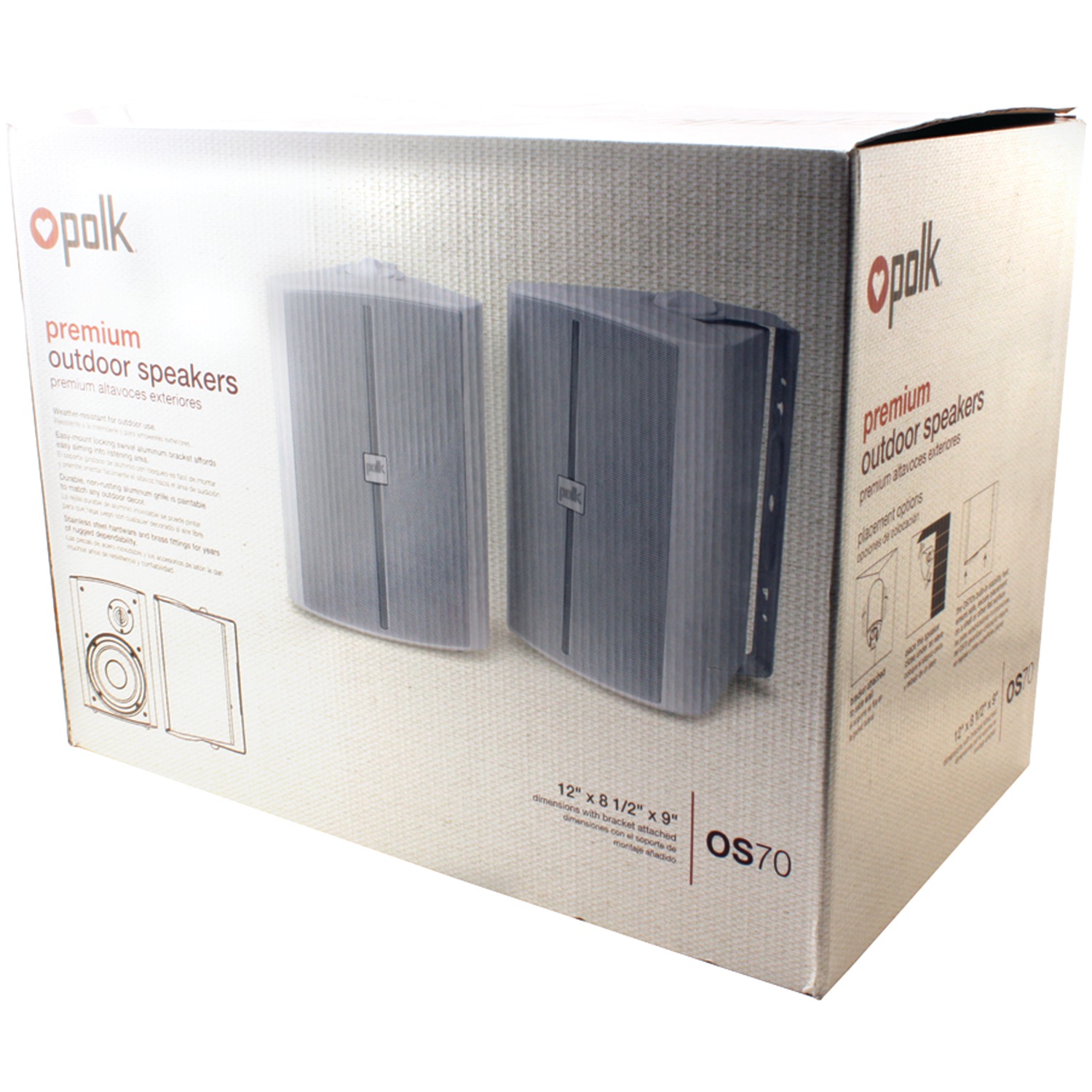 Polk Audio OS70 2-Way Indoor/Outdoor Speakers (Pair, White) - image 3 of 3