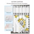 thumbnail image 2 of No Hook Cloth Fabric Shower Curtain with Snap in Liner, Summer Yellow Lemon Waterproof Shower Curtains Set with See Through Top Window, Black Buffalo Plaid Farmhouse Bath Curtains Shower 72"x72", 2 of 6