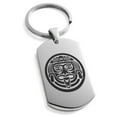 thumbnail image 1 of Stainless Steel Aztec Mask Rune Engraved Dog Tag Keychain Keyring, 1 of 1