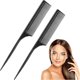 thumbnail image 1 of wonim44 2 Pack Rat Tail Combs for Women Fine Tooth Comb Parting Tip Carbon Fiber Root Teasing Anti Static Heat Resistant Adding Volume Evening Hair Styling, 1 of 1
