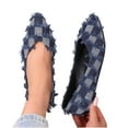thumbnail image 6 of Blue Women Denim Flats With Pointed Toe For Comfortable Walking Shoes And Casual Style In Warm Weather, 6 of 9