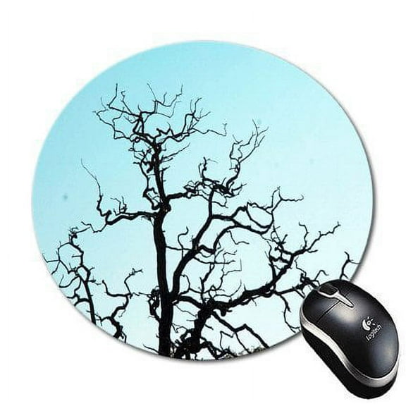 POPCreation Tree with Black Branch Thick with sky Round Mouse pads Gaming Mouse Pad 7.87x7.87 inches
