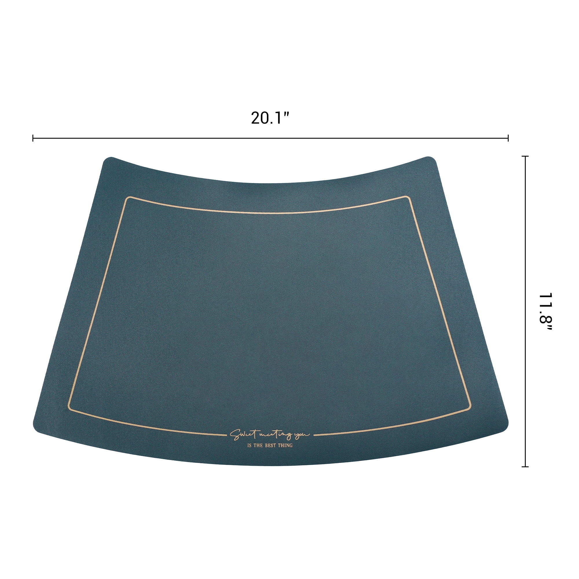 Unique Bargains 6Pcs Faux Leather Heat Resistant Placemats Peacock Green 20.1x11.8inch