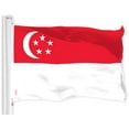 thumbnail image 2 of G128 Combo Pack: American USA Flag 3x5 Ft & Singapore Singaporean Flag 3x5 Ft | Both LiteWeave Pro Series Printed 150D Polyester, Brass Grommets, 2 of 8