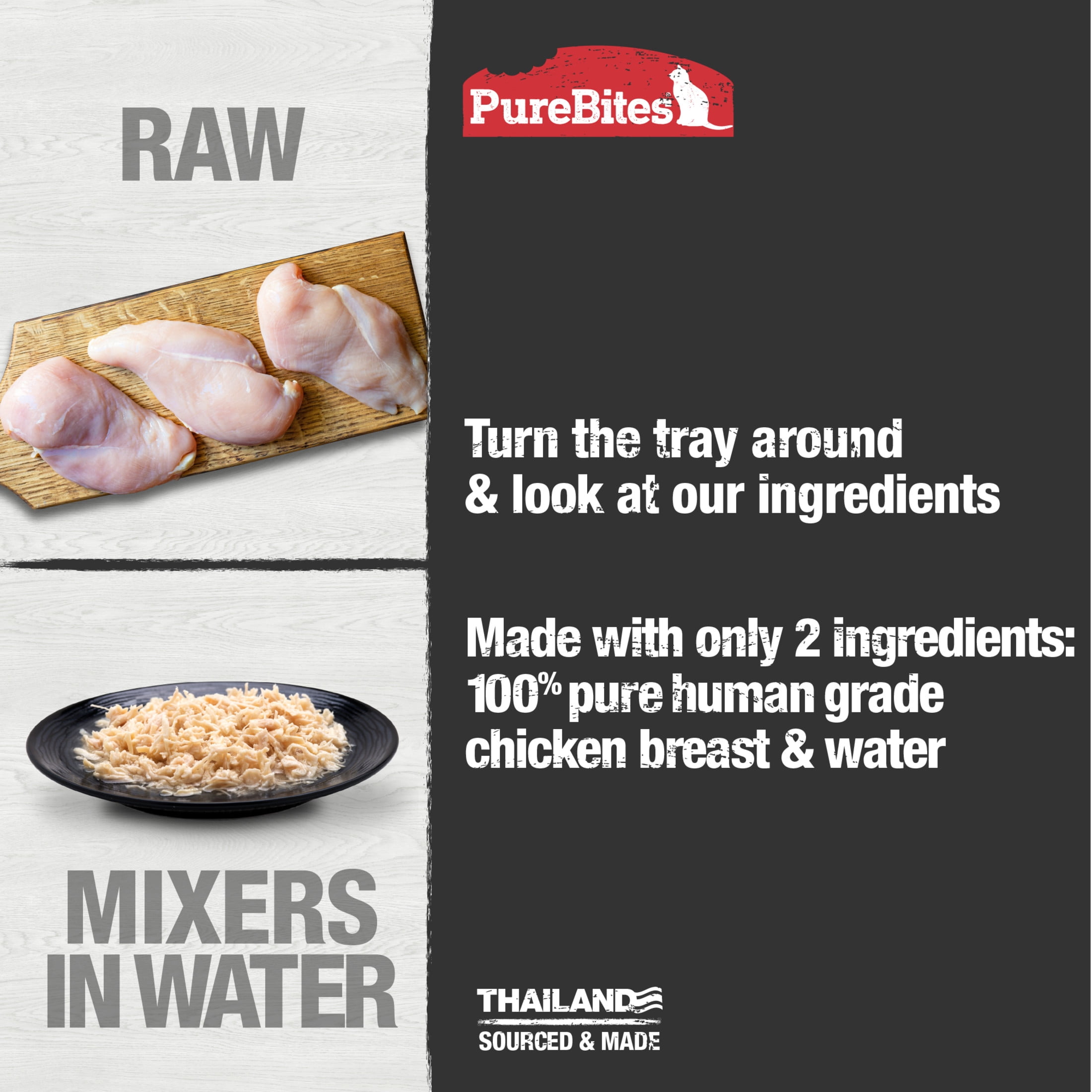 PureBites Chicken Mixers for Cats, Only 2 Ingredients,  Case of 12
