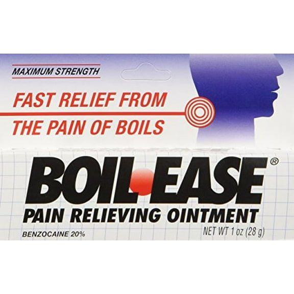5 Pack - Boil Ease Ointment Maximum Strength Pain Relieving Ointment 1oz Each
