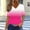Hot Pink 6, variant on Aobny Tops Women Gradient Blue Cooling T-Shirt Plus V-Neck Elbow-Length Trendy Tops for Women 2025