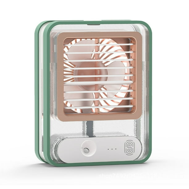 sweethay Ventilador de escritorio Enfriador de aire Dispositivo de enfriamiento silenciosa recargable Operación Niebla Aerosol Escuela Oficina Electrodomésticos Verde