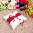thumbnail image 2 of OTVIAP Ring Bearer Pillow, Wedding Ring Cushion,4 Colors Wedding Ring Bearer Holder Pillow Cushion With Bowknot Stain Double Hearts Diamonds, 2 of 5