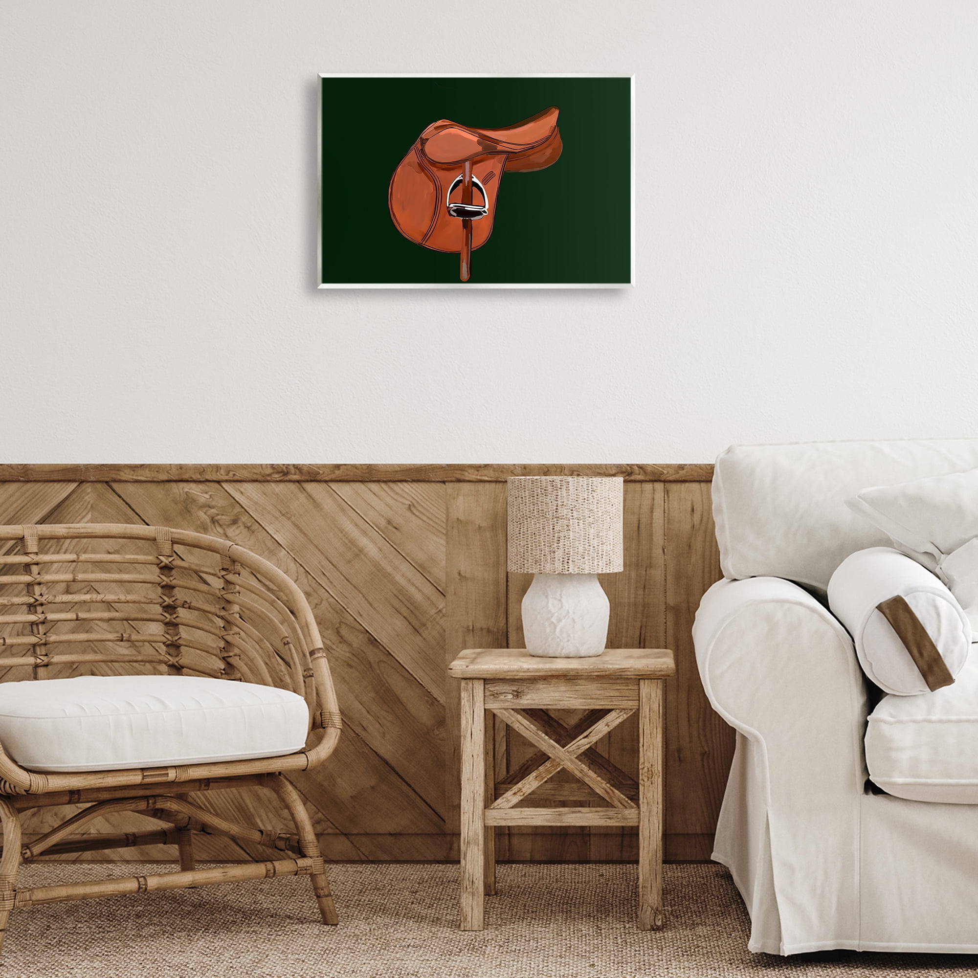 Stupell Industries Brown Horse Saddle Abstract Painting Unframed Art Print Wall Art, 19 x 13