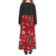 thumbnail image 5 of Vestido de manga larga con cuello redondo para niña, estampado navideño, manga larga, cuello redondo, bolsillos, falda larga informal para adultos, vestido de poliéster para niña., 5 of 5