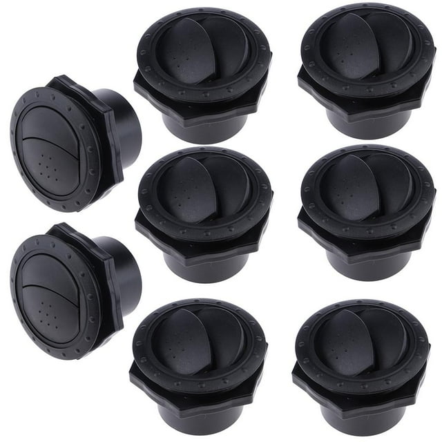 Paquete de 8 70x45 Mm Cubierta de Ventilación de Aire Salida de Montaje en Pared Rejilla de ABS forma forma forma Negro Yotijar Salida de ventilación de aire para yates marinos