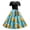 Blue, variant on Women's Oktoberfest Print Dress – Short Sleeve Swing Dress in S-XXL, Removable Belted A-Line Dress with Round Neck, Summer Casual Party Outfit