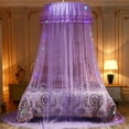 thumbnail image 6 of Round Lace Curtain Dome Bed Canopy Netting Princess Mosquito Net For Queen King Size Bed, 6 of 7