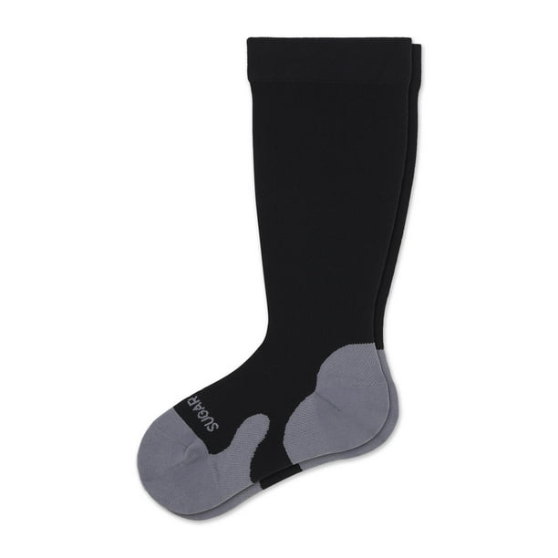 Extra Wide Stretch Compression Socks | Big & Tall Mens Black | 15-20