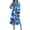 Royal Blue, variant on Women's Tied Button Up Long Sleeve Dress with Tie Detail 95% polyester and 5% elastane fabric blend Opaque Body
