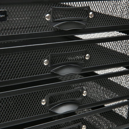 Mind Reader - 10 Compartments Mesh Desk Organizer - Black