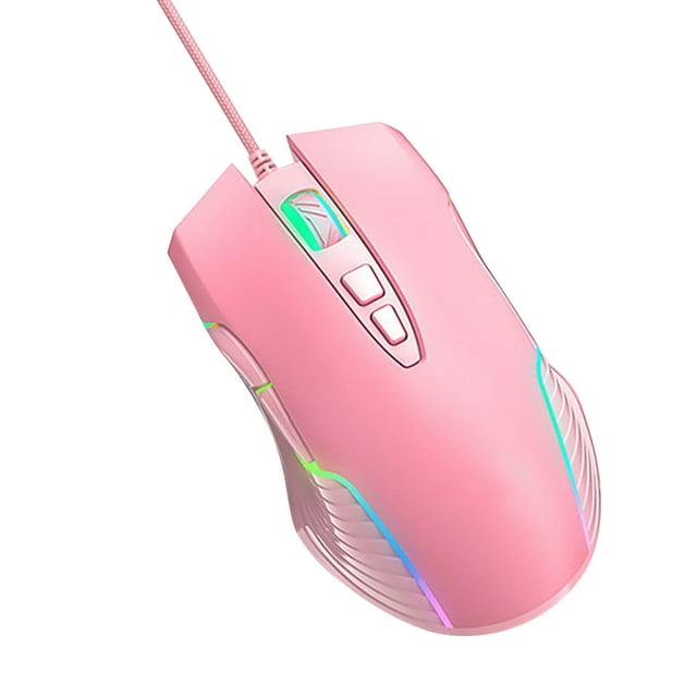 Souris d'Ordinateur, Souris Filaire Rose RGB Rétroéclairée pour l'Étude