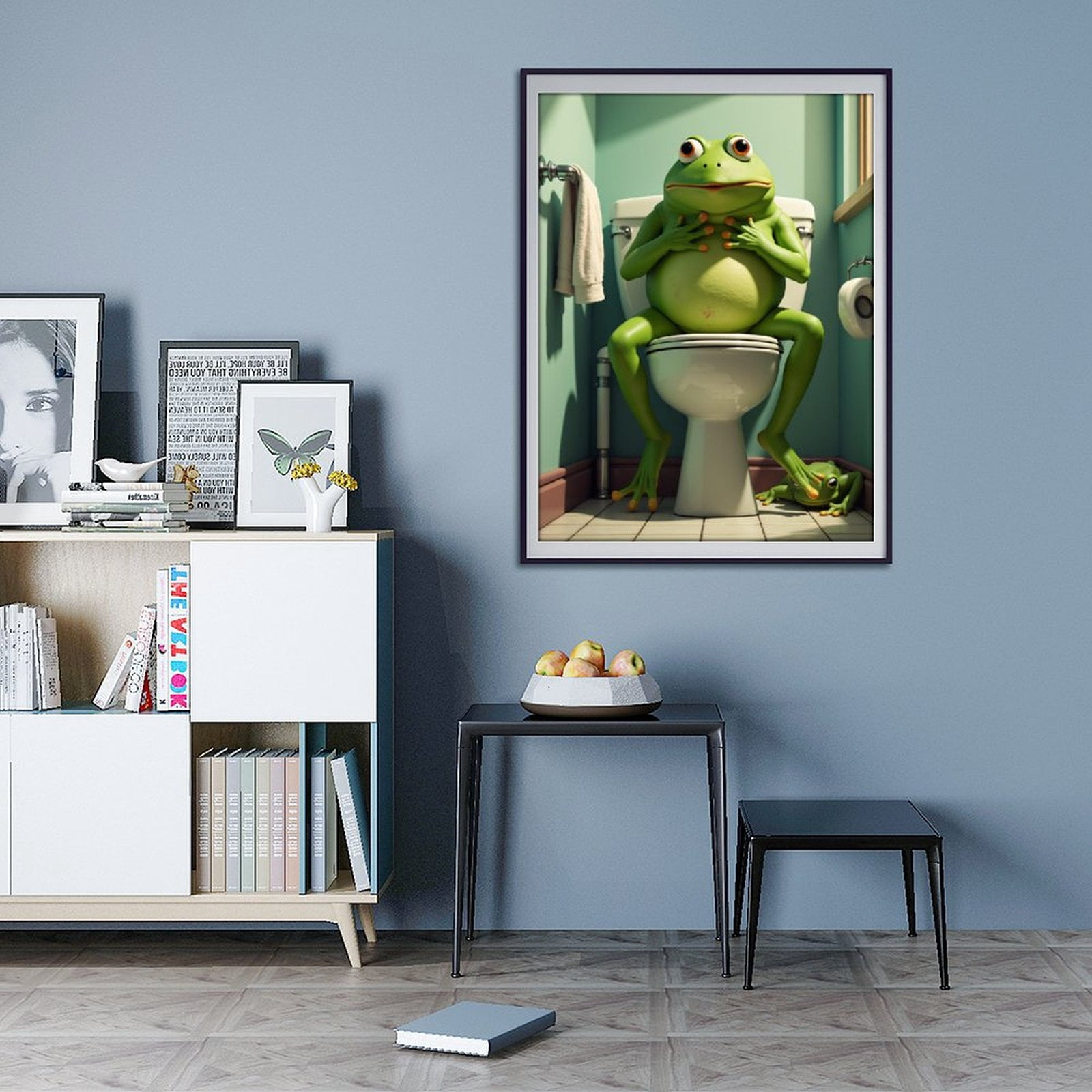 Diamond Art Kits for Adults - 5d Bathroom Frog on White Toilet Diamond Painting for Adults, Diamond Art for Adults Beginners, Diamond Painting Kits for Adults for Home Wall Decor