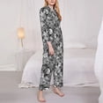 thumbnail image 3 of Haiem Yin Yang With Black And White Pattern Women’s Long-sleeve Sleepwear,Sleepwear Set,2-piece Loungewear Set,Soft PJs Comfy Nightwear with Pockets-Small, 3 of 7