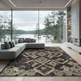 thumbnail image 2 of ODIKA 6'x9' Washable Area Rug Cream Distressed Boho Interlocking Geometric Academia Farmhouse for Queen Size Bedroom, Under Bed, Master Suite, Easy Care, Non-Shedding, 2 of 7