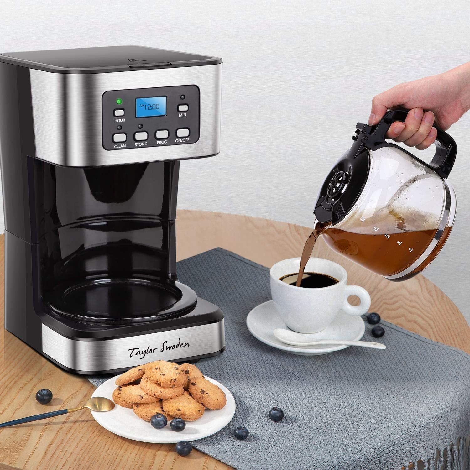 SHARDOR Coffee Maker 10-Cup Programmable Coffee Machine with Timer, Drip  Coffee Pot with Auto Shut-Off, Great for Home & Office, Glass Carafe 