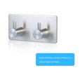 thumbnail image 2 of Ganchos de acero inoxidable 304 para baño y cocina, adhesivo fuerte, impermeable y autoadhesivo, 2 unidades, ideal para superficies lisas como cerámica, metal y vidrio., 2 of 6