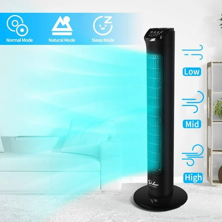 

Canddidliike 32 Remote Oscillating Fan Quiet Cooling Electric Tower Pedestal Fan Black