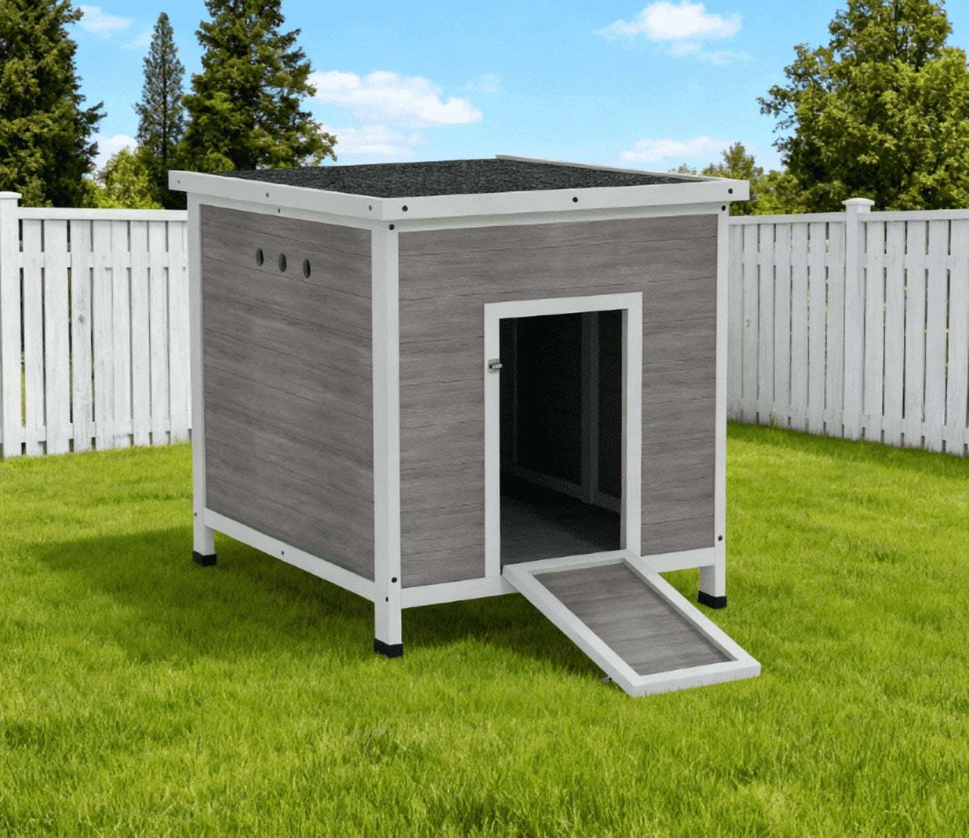 Wooden with Openable Roof Cage, Removable Floor, Double Doors, 25" x 32" x 30"