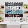 thumbnail image 2 of Laundry Room Kitchen Curtains 72 Inch Length, Wash Dry Fold Repeat Splicing Colorful Wood Grommet Top Bedroom Living Room Curtains, Light Filtering Cafe Curtain Drapes 2 Panels Set 104''x72'', 2 of 9