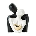 thumbnail image 3 of Estatua de pareja abrazada de cerámica, accesorios minimalistas multiusos románticos para En blanco y negro, 3 of 9