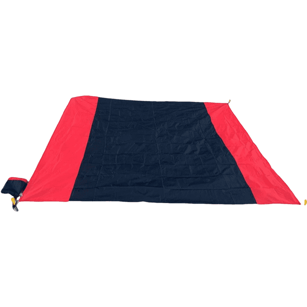 Estera de Picnic plegable de dos colores, impermeable y práctica, para acampar al aire libre, estera de poliéster a cuadros, estera de playa con bolsillo