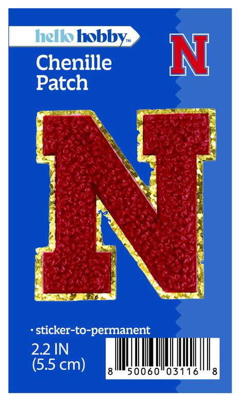 Hello Hobby Chenille N-Red Letter Patch