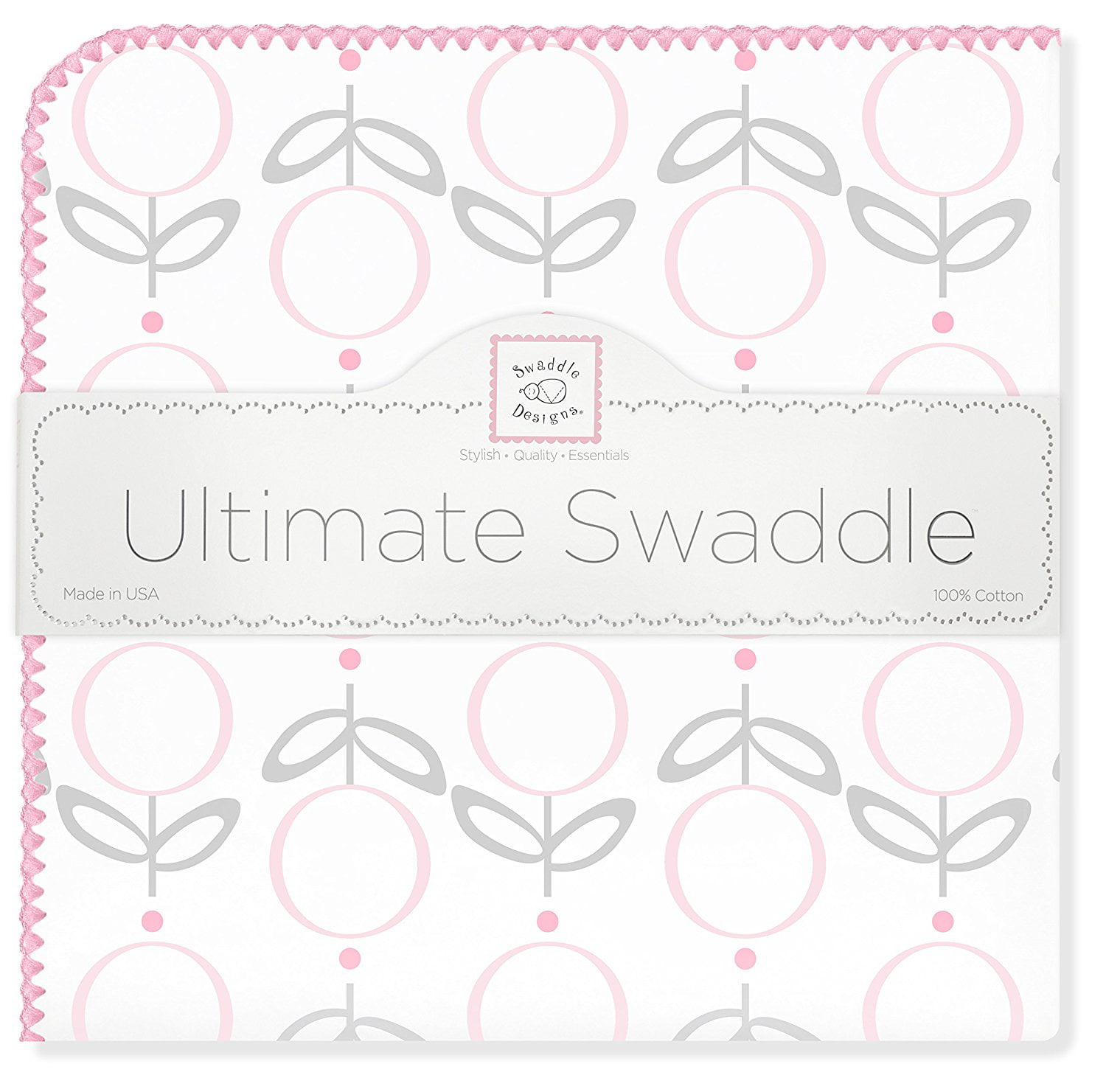 Pink Lolli Fleur SwaddleDesigns Ultimate Swaddle Blanket Premium Cotton Flannel 