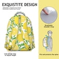 thumbnail image 3 of Floral Lemon Students Backpack Cute Yellow Fruit School Bag with Bright Fresh Summer Pattern, Lightweight and Adjustable Strap, 3 of 6