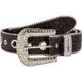 thumbnail image 2 of Cinturón de diamantes de imitación plateados, cinturones de vaquero de vaquera occidental, cinturón de cuero con tachuelas de diamantes de cristal ostentoso Vintage para pantalones vaqueros, 2 of 4