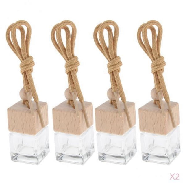 8 Paquetes de Botella de Perfume Colgante para Coche, Frascos de Aceite Esencial, Decoración Colgante Colgante, 6 Ml