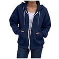 thumbnail image 2 of IUYRTFE Women's Full Zip Hoodie Jacket with Drawstring and Pockets Long Sleeve Casual Sporty Outerwear, 2 of 6