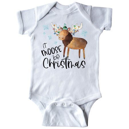 

Inktastic It Moose be Christmas Colorful Lights and Snowflakes Gift Baby Boy or Baby Girl Bodysuit