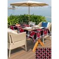 thumbnail image 5 of Outdoor Tablecloth with Umbrella Hole for Patio/Picnic/Party/Camping, Red Geometric Waterproof Table Cloth Rectangle Table Cover Washable, Black White Boho (52"x 70"), 5 of 9