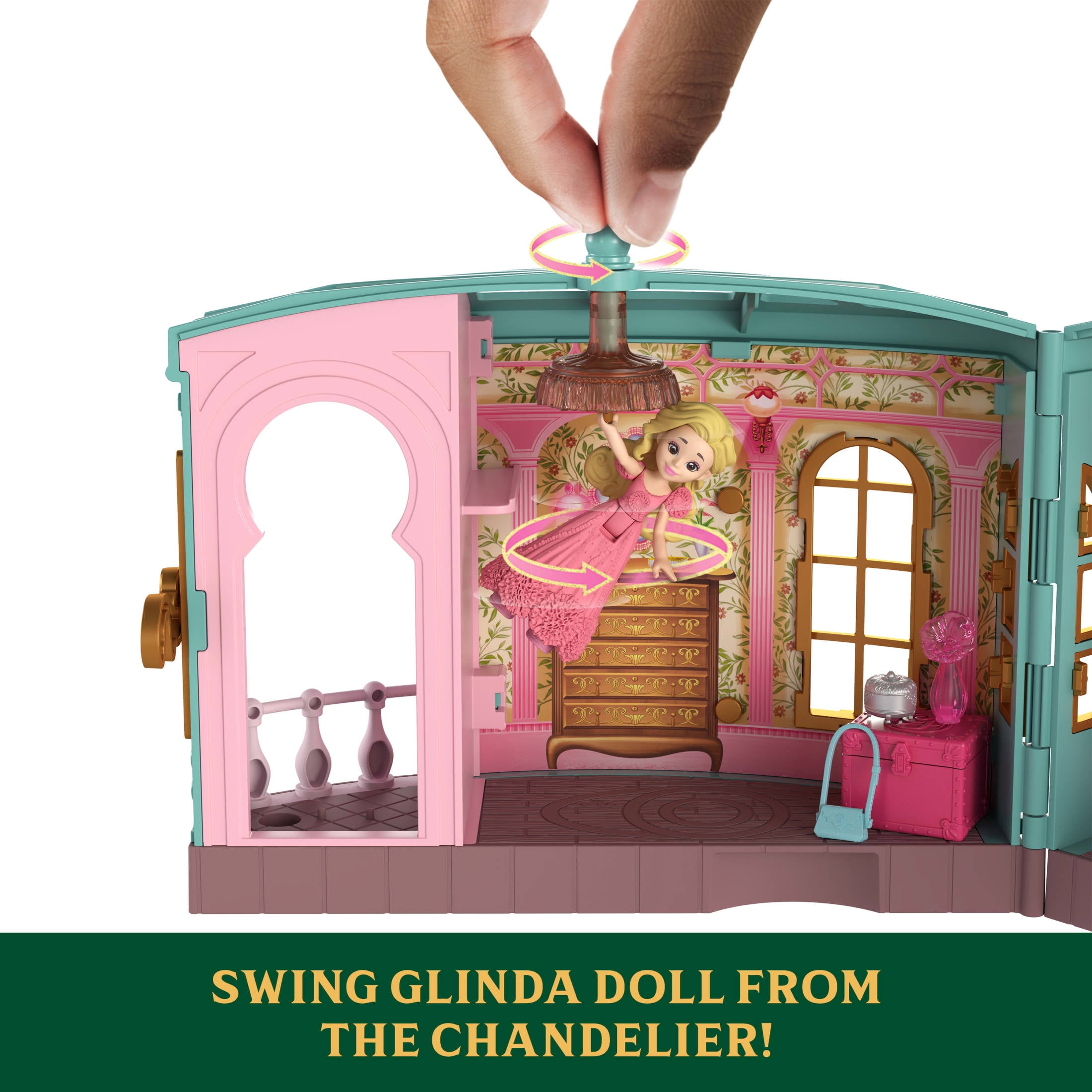 Universal Pictures' Wicked So Popular Dorm Small Doll Playset with 3 Play Spaces & 10 Total Pieces