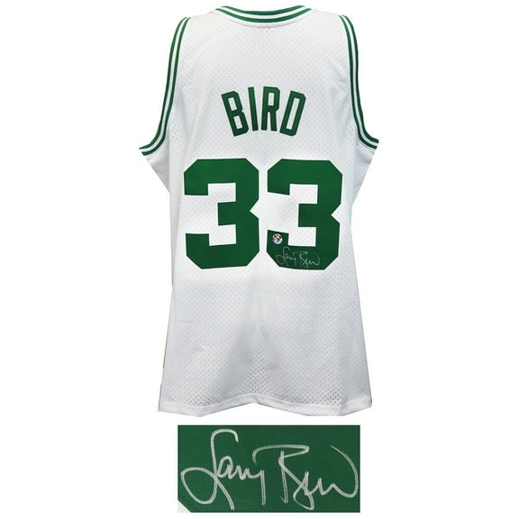 Larry Bird Signed Boston Celtics White Mitchell & Ness NBA Swingman Jersey