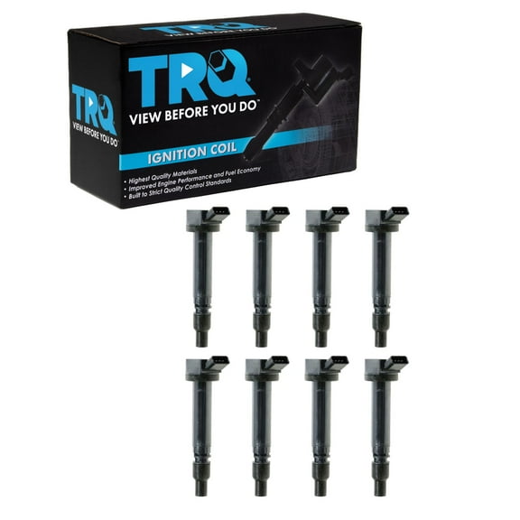 TRQ Ignition Coil Pack Set of 8 Kit for Land Cruiser Sequoia LS460 LX570 Tundra ICA61566 Fits select: 2007-2010 TOYOTA TUNDRA, 2008-2009 TOYOTA SEQUOIA