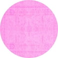 thumbnail image 1 of Ahgly Company Indoor Round Abstract Pink Modern Area Rugs, 5' Round, 1 of 4