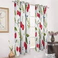 thumbnail image 3 of Cherry Leaf Pattern Print 2pcs Blackout Curtains For Living Room Bedroom Grommet Top Window Set for Left And Right Biparting Open, 3 of 6